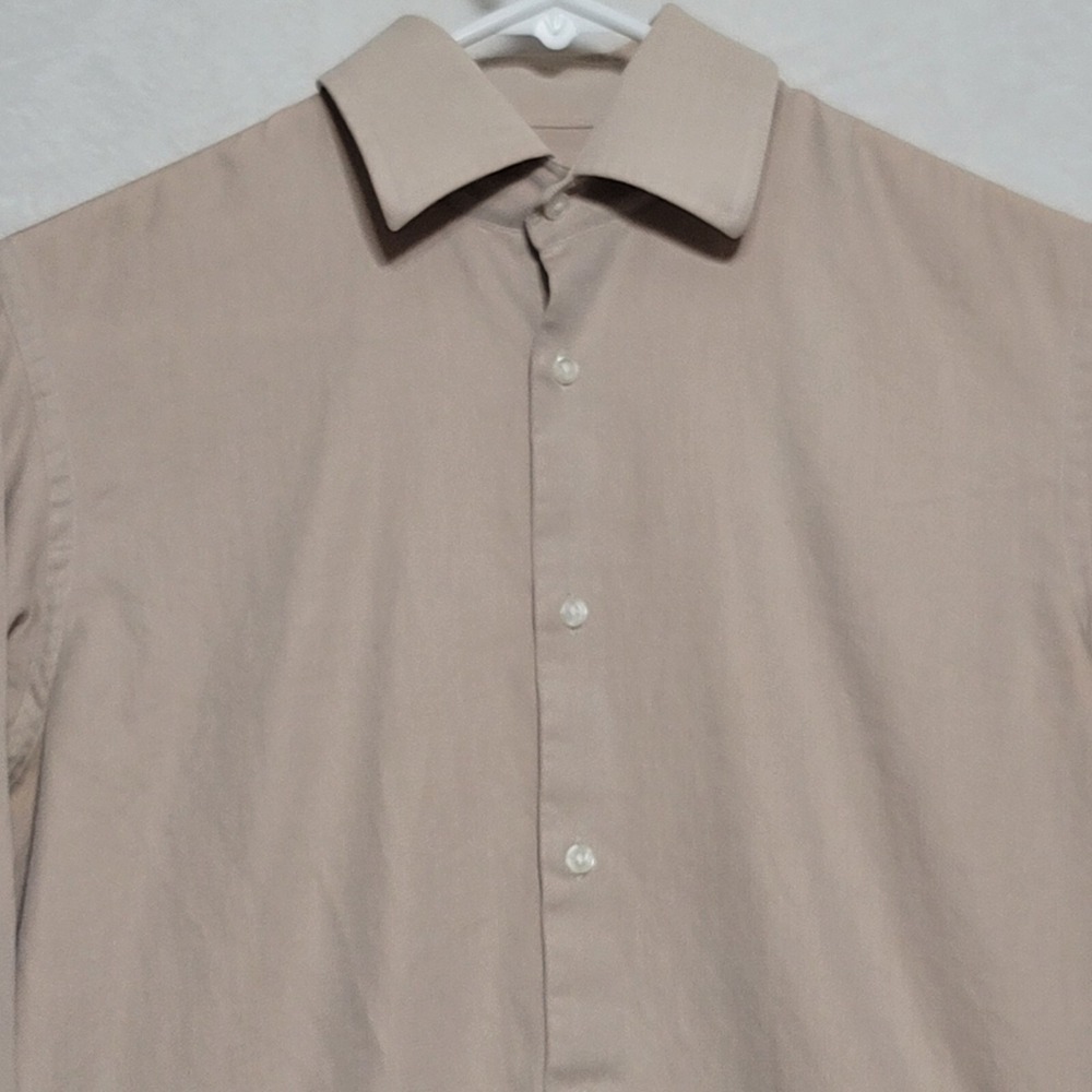 Hugo Boss Mens Shirt 15 32/33 Long Sleeve Button Up Mauve Casual Dress - Picture 2 of 12